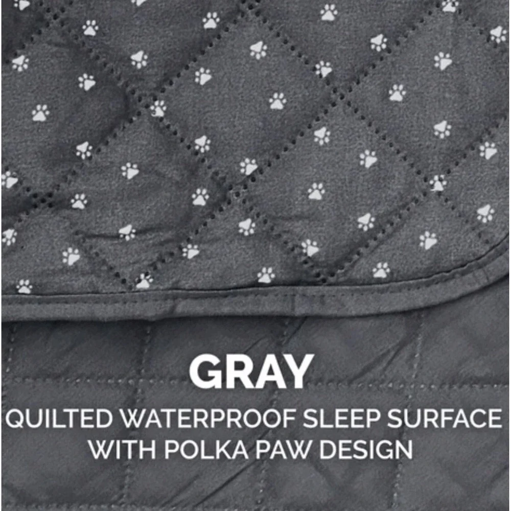 Furhaven Water-Resistant Paw Print‎ XL Sofa Furniture Protector Cover, Gray